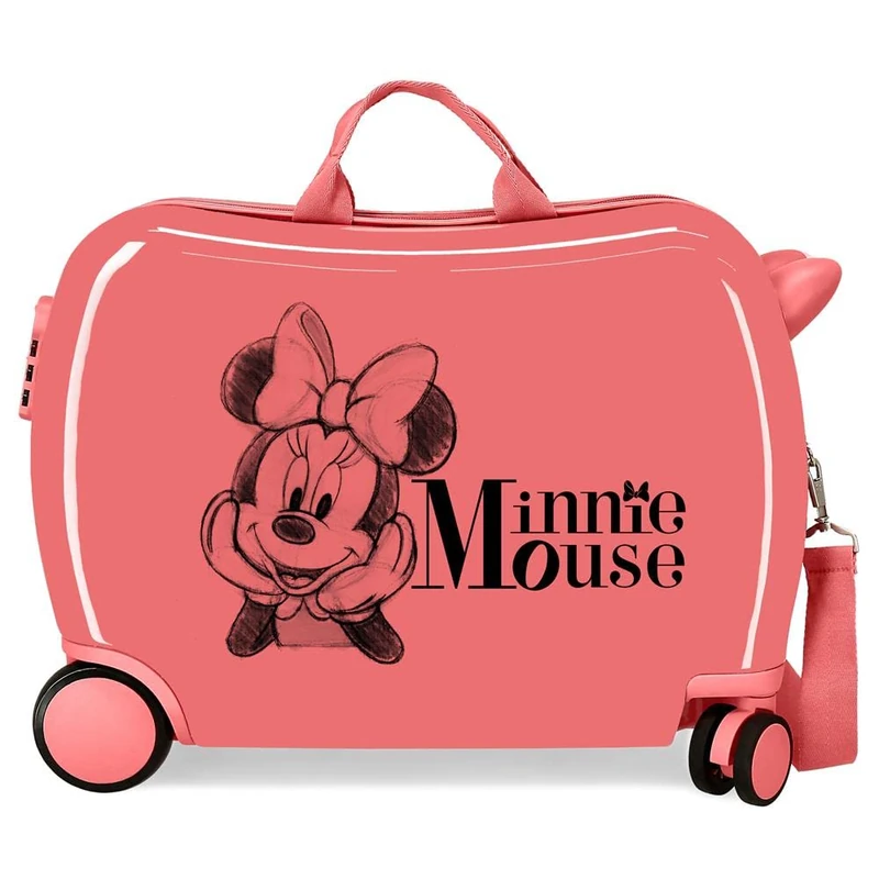 Disney Mickey All Smile Valise Cabine Multicoloured 38 x 55 x 20 cm Rigide ABS Fermeture à Combinaison Latérale 35L 2 kg 4 Doubles Roues Bagage à Main, Pink, One Size, Children's Suitcase
