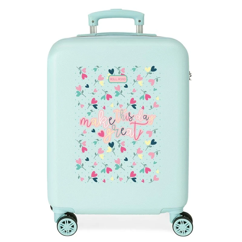 ROLL ROAD Peace ABS Luggage Side Combination Lock, Double Wheels, Different Sizes, Pink and Blue, Blue, One Size, Suitcase - Image 1