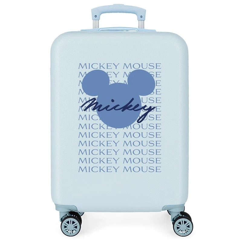 Disney Mickey All Smile Valise Cabine Multicoloured 38 x 55 x 20 cm Rigide ABS Fermeture à Combinaison Latérale 35L 2 kg 4 Doubles Roues Bagage à Main, Blue, One Size, Cabin Suitcase