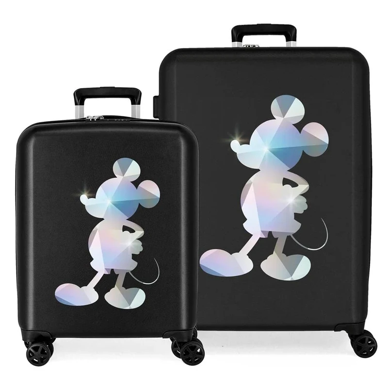 Disney 100 Special Shine Mickey Comic Adaptable Toiletry Bag, Silver, Standard Size, Suitcase Set