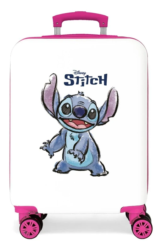 Disney Adorable Stitch Moods Cabin Suitcase Hard ABS Side Combination Lock 4 Wheels Double Luggage Hand Luggage, Happy, Maleta cabina, Cabin Suitcase