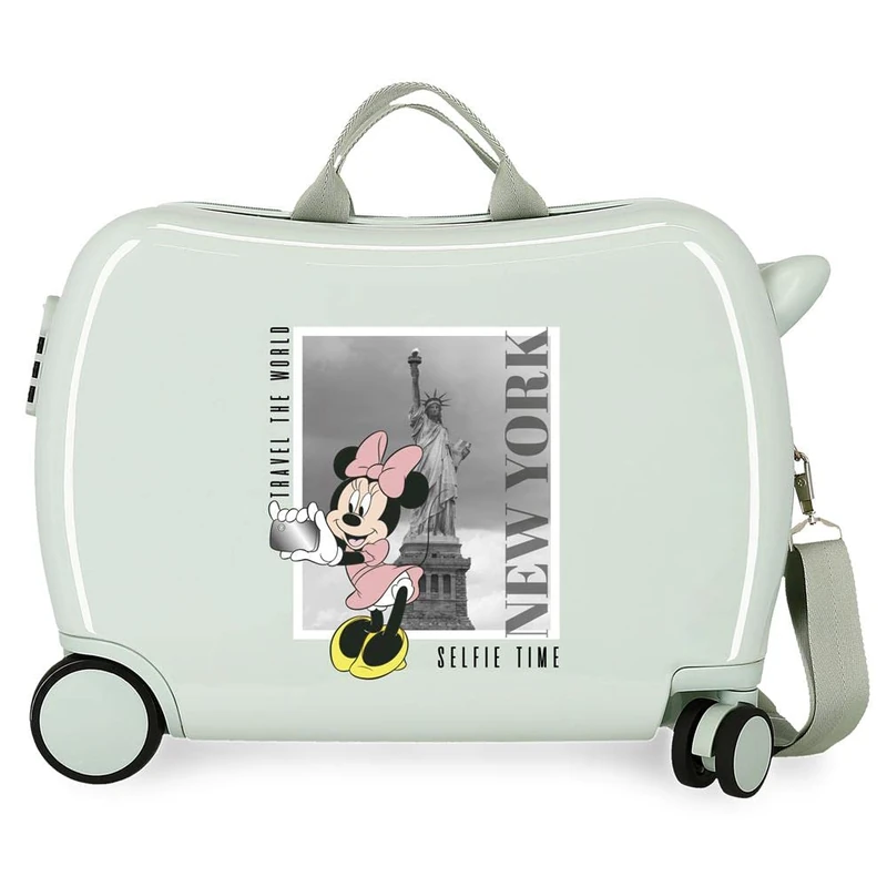 Disney Mickey and Minnie Travel the World New York Children's Suitcase Green 50 x 39 x 20 cm Rigid ABS Side Combination Lock 34L 1, New York Green, One Size, Children's Suitcase