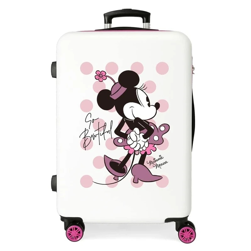 Disney Mickey All Smile Valise Cabine Multicoloured 38 x 55 x 20 cm Rigide ABS Fermeture à Combinaison Latérale 35L 2 kg 4 Doubles Roues Bagage à Main, Beautiful, One Size, Medium Suitcase