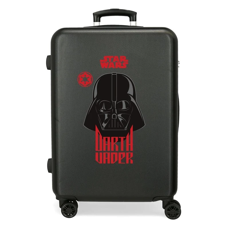 Star Wars Squad Darh Vader Medium Suitcase Black 46 x 65 x 23 cm Rigid ABS Side Combination Lock 56 L 3 kg 4 Double Wheels, Black/White, One Size, Medium Suitcase
