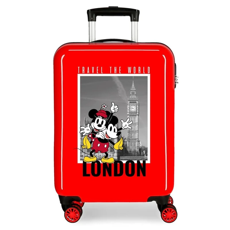 Disney Mickey and Minnie Travel The World Cabin Suitcase, One Size, London Red, Standard Size, Cabin case