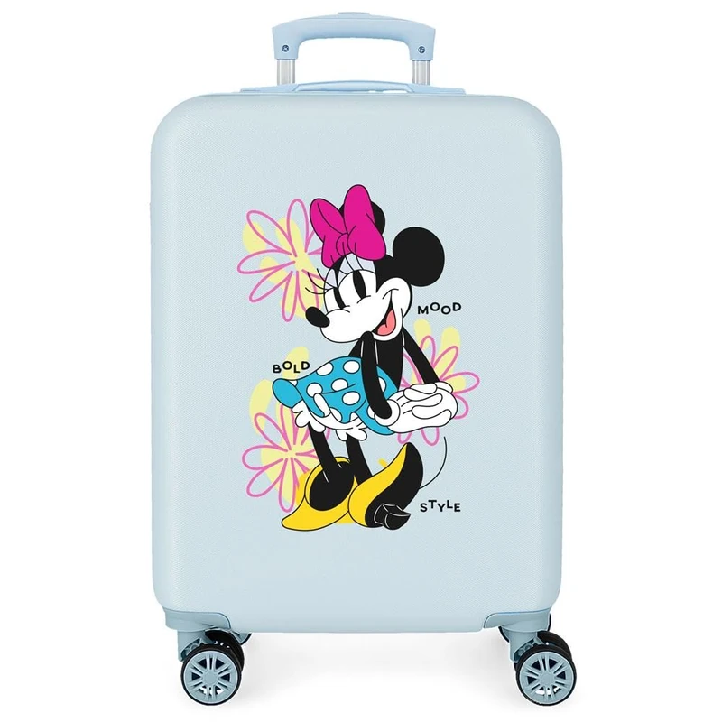 Disney Mickey All Smile Valise Cabine Multicoloured 38 x 55 x 20 cm Rigide ABS Fermeture à Combinaison Latérale 35L 2 kg 4 Doubles Roues Bagage à Main, Bold, One Size, Cabin Suitcase