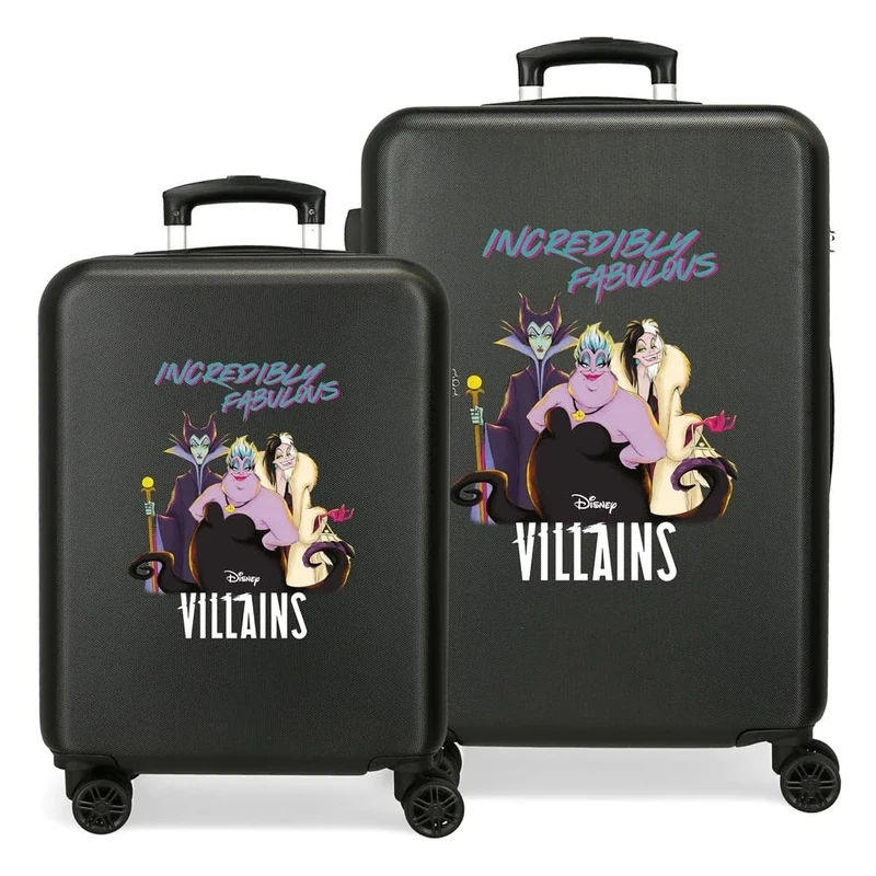 Disney Villains Maleficent Cabin Case, Black, 38 x 55 x 20 cm, Rigid ABS Side Combination Lock, 35L, 2 kg, 4 Double Wheels, Hand Luggage, Unbelievably, Standard Size, Set Suitcase