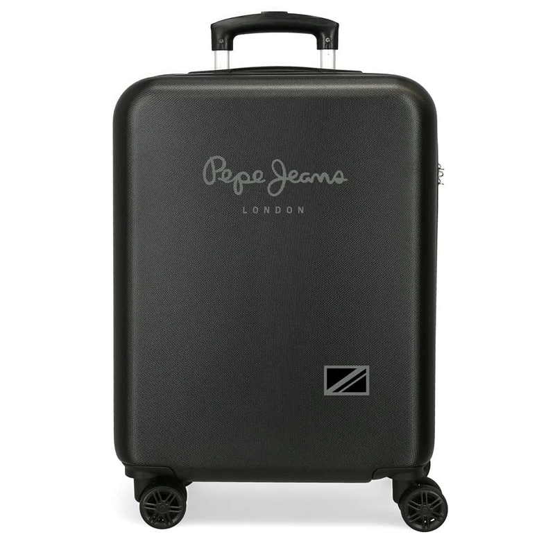 Pepe Jeans Cromwell Cabin Suitcase Black 38 x 55 x 20 cm Rigid ABS Side Combination Lock 35 L 2.7 kg 4 Wheels Hand Luggage, Black/White, One Size, Cabin Suitcase