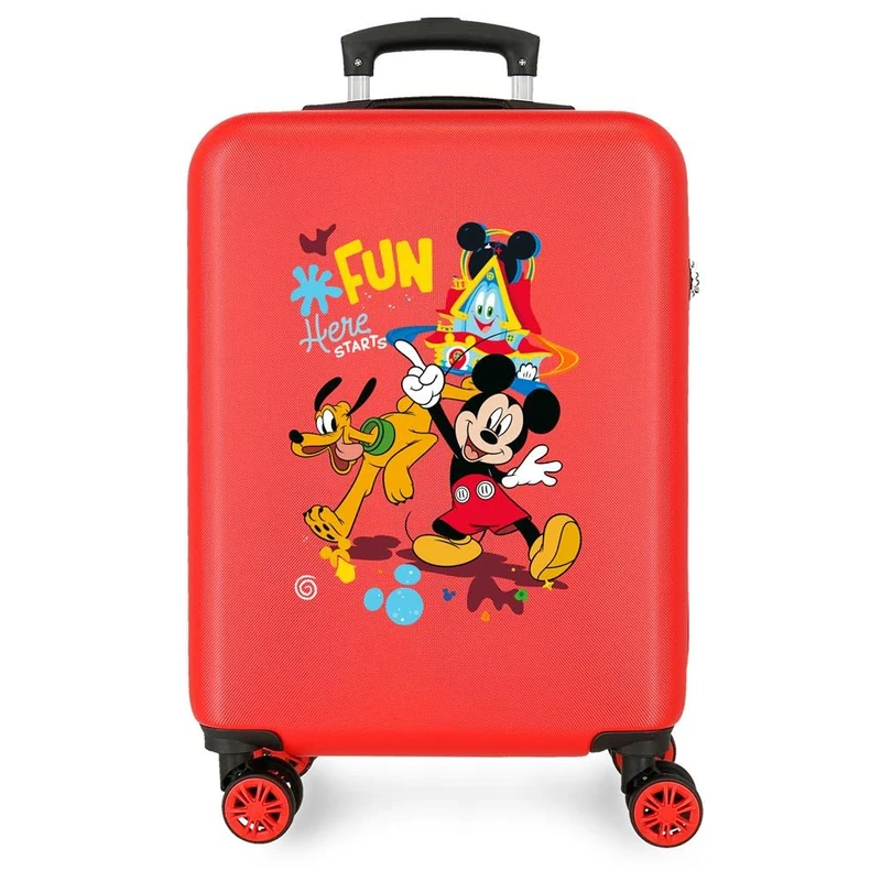 Disney Mickey All Smile Valise Cabine Multicoloured 38 x 55 x 20 cm Rigide ABS Fermeture à Combinaison Latérale 35L 2 kg 4 Doubles Roues Bagage à Main, Starts, One Size, Cabin Suitcase