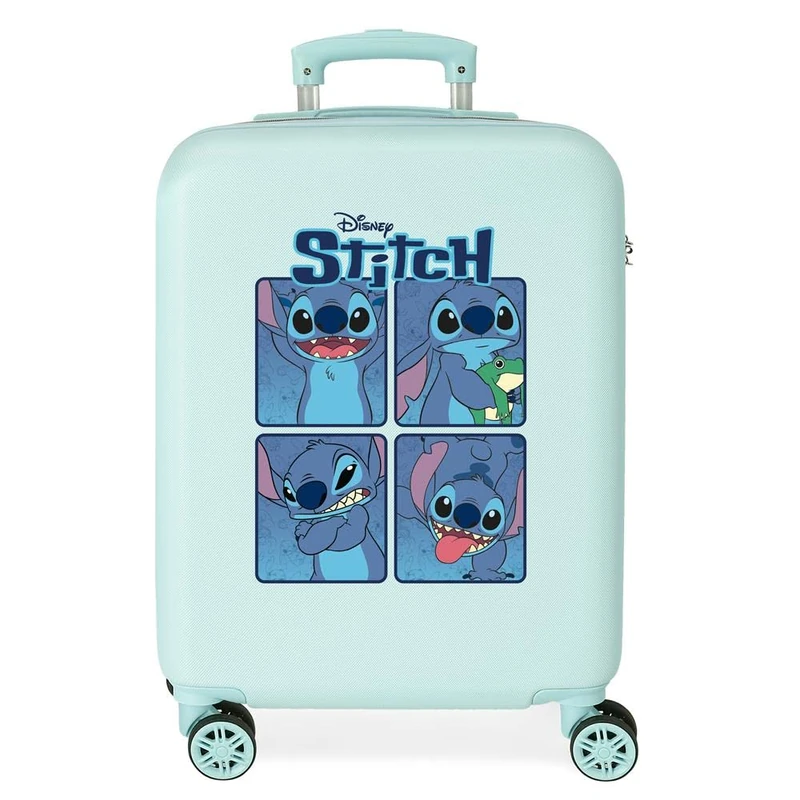 Disney Adorable Stitch Moods Cabin Suitcase Hard ABS Side Combination Lock 4 Wheels Double Luggage Hand Luggage, Moods, Maleta cabina, Cabin Suitcase
