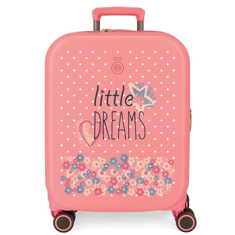 Enso Little Dreams ABS Rigid Children's Suitcase with Integrated TSA Lock, Various Sizes, Pink, Standard Size, Expandable case