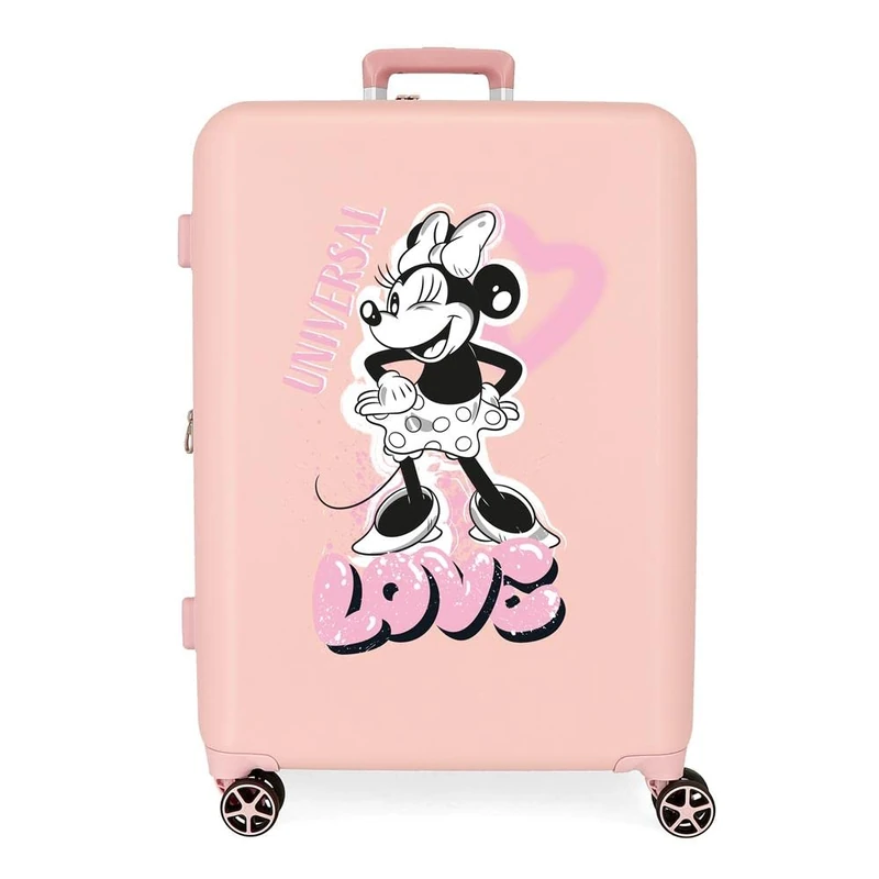 Disney Mickey & Minnie Trip to… Suitcase Set, One Size, Heart Nude, One Size, Medium Suitcase