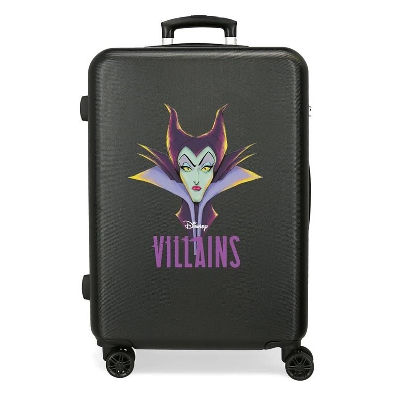 Disney Villains Maleficent Cabin Case, Black, 38 x 55 x 20 cm, Rigid ABS Side Combination Lock, 35L, 2 kg, 4 Double Wheels, Hand Luggage, Maleficent, Standard Size, Medium Suitcase