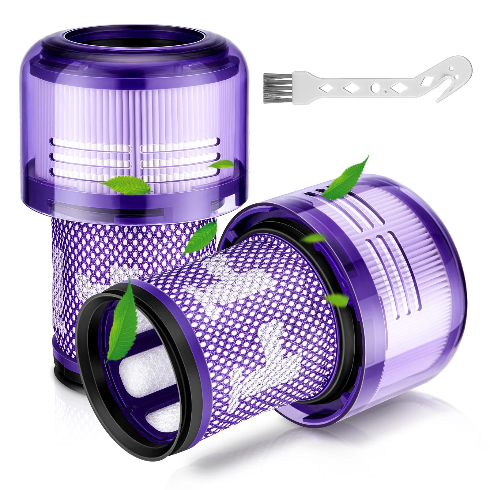 2 Pack Replacement Filters for Dyson V12 Detect Slim Absolute/Total Clean/Extra/Fluffy Vacuum Cleaner,Washable Replacement Filters for Dyson V12 Detect Slim, Replace Part 971517-01