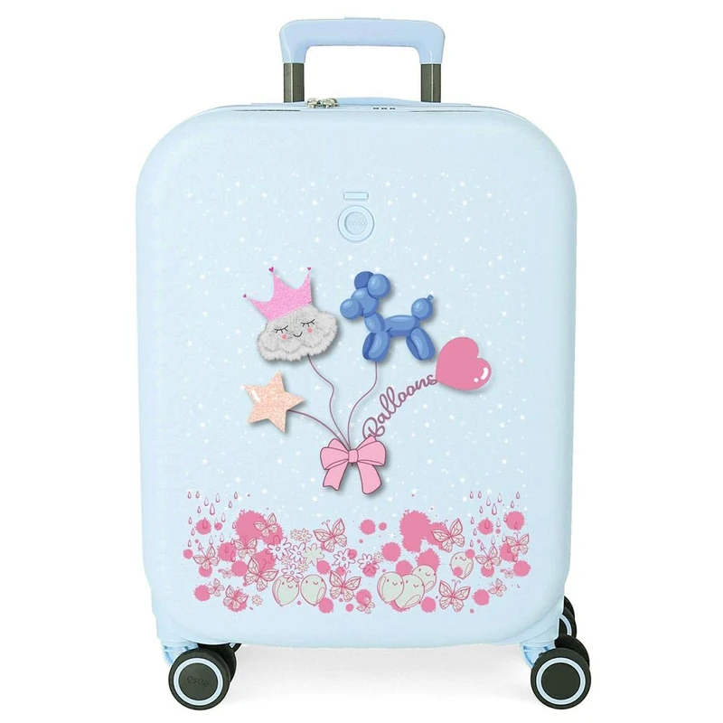 Enso Balloons Turquoise Cabin Suitcase 40 x 55 x 20 cm Hard ABS Built-in TSA Closure 37 L 3.2 kg 4 Double Wheels Hand Luggage, Blue, One Size, Cabin Suitcase