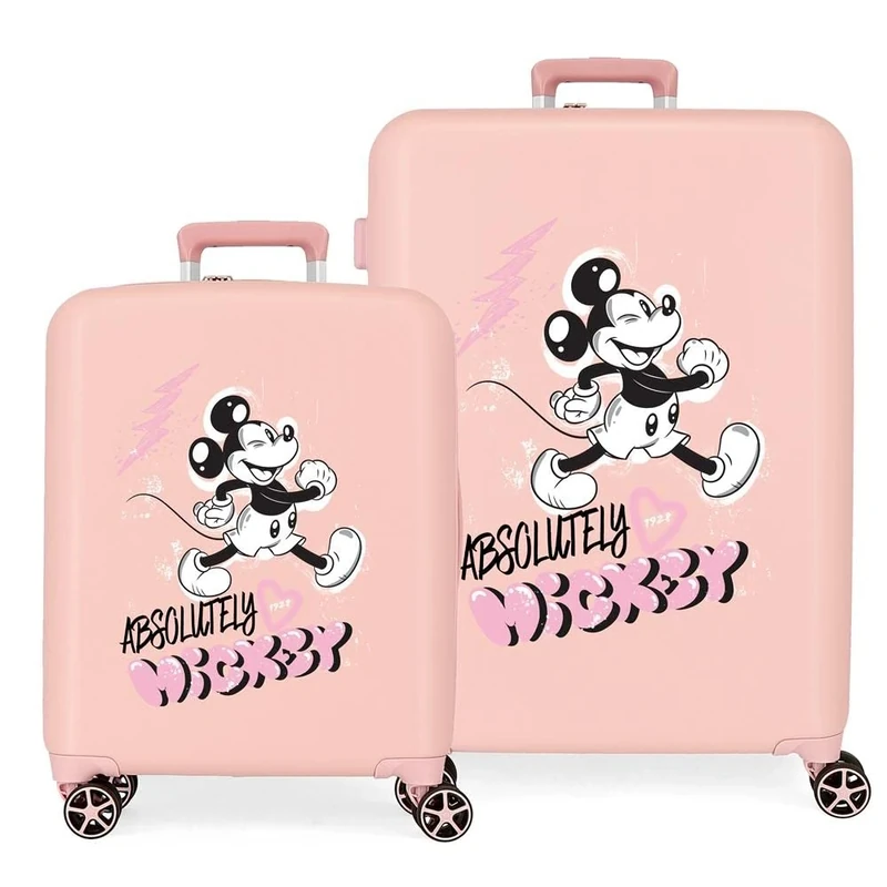 Disney Mickey Friendly Suitcase Set Nude 55/70 cm Hard ABS Built-in TSA Closure 88L 6, Friendly Nude, One Size, Suitcase Set