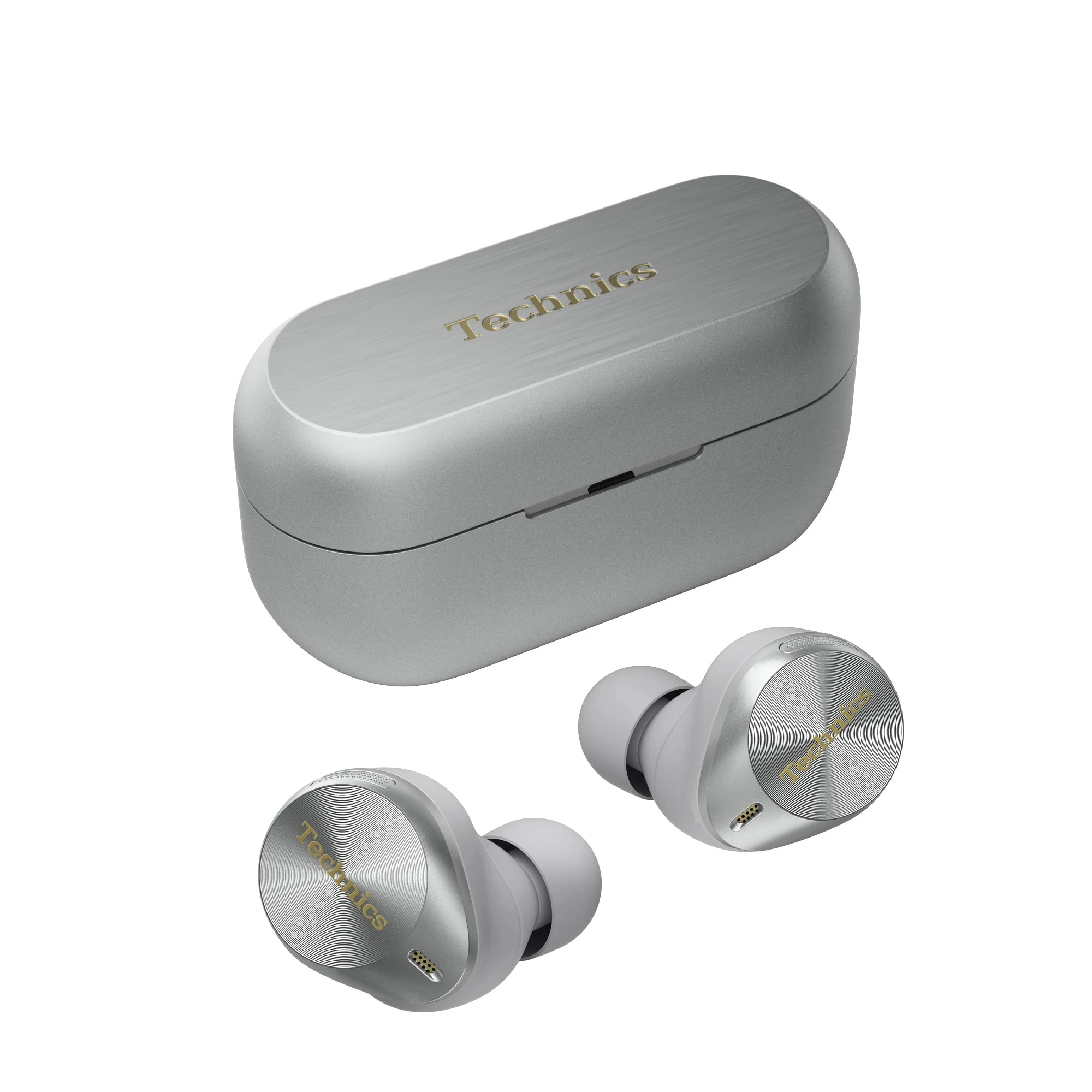 Technics EAH-AZ80E-K Wireless Earbuds with Noise Cancelling, 3 Device Multipoint Bluetooth, Comfortable In-Ear Earphones, Wireless Charging, Silver