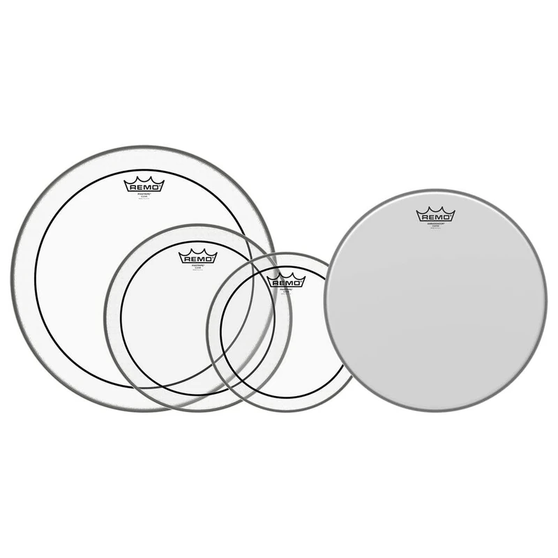 Remo PP-0320-PS Drum Head Pro Pack Pinstripe Transparent 12 Inches 13 Inches 16 Inches + Free 14 Inches PP-0320-PS