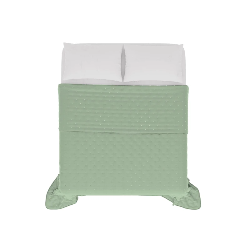 Italian Bed Linen Chic Summer Microfibre Quilt, Green, Double
