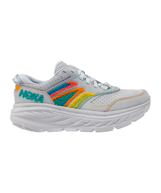 HOKA One One Bondi L Embroidery, Unisex Adult Hiking Shoes, Arctic Ice Atlantis, 9 UK
