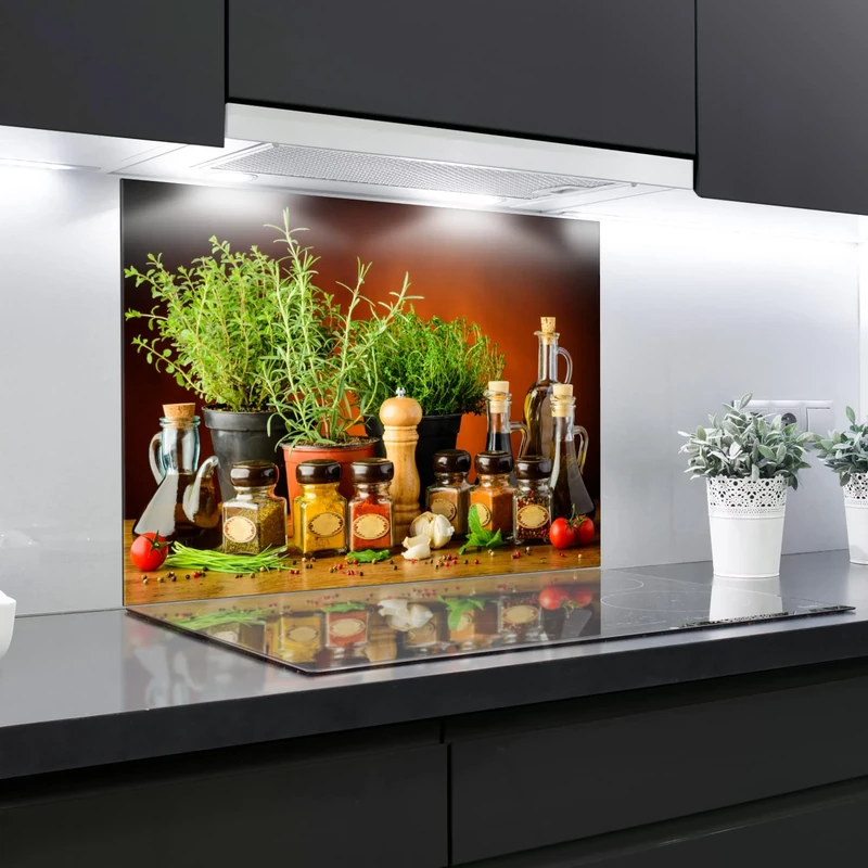 Kitchen Glass Splashback Heat Resistant Toughened Glass - SIMPLE AND FAST INSTALLATION 90x 65cm