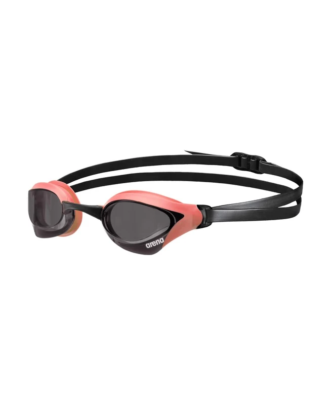 ARENA Unisex Cobra Core Swipe Anti-Fog Racing Swim Goggles for Men and Women Polycarbonate Non-Mirror Lens, Smoke/Coral - Image 1