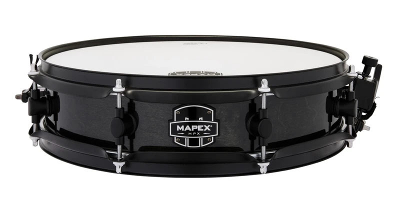 Mapex MPX Maple/Poplar Hybrid Shell Piccolo Snare Drum, 14 in. X 3.5 in, Transparent Midnight Black, (MPNMP4350BMB)