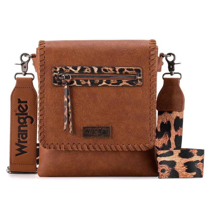 Wrangler Crossbody Bags for Women Western Hand Woven Satchel Purse, Pattern-taos Brown