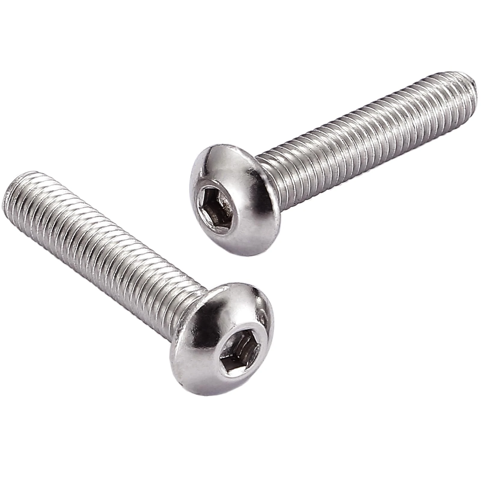 AMLOOPH M6 Bolts, M6 X 30mm Hex Socket Button Head Machine Bolts/Screws - 6mm Fully Threaded A2 304 Stainless Steel Hex Long Socket Screws (Pack Of 20)