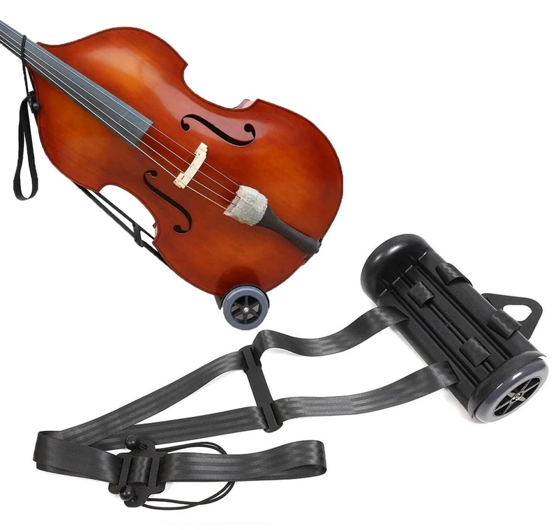 Portable Upright Double Bass Cart Bass Wheel Transport Carry String Bass Carts for Any Size Bass from 1/10 To 4/4,Works Indoors &Outdoors - Image 1