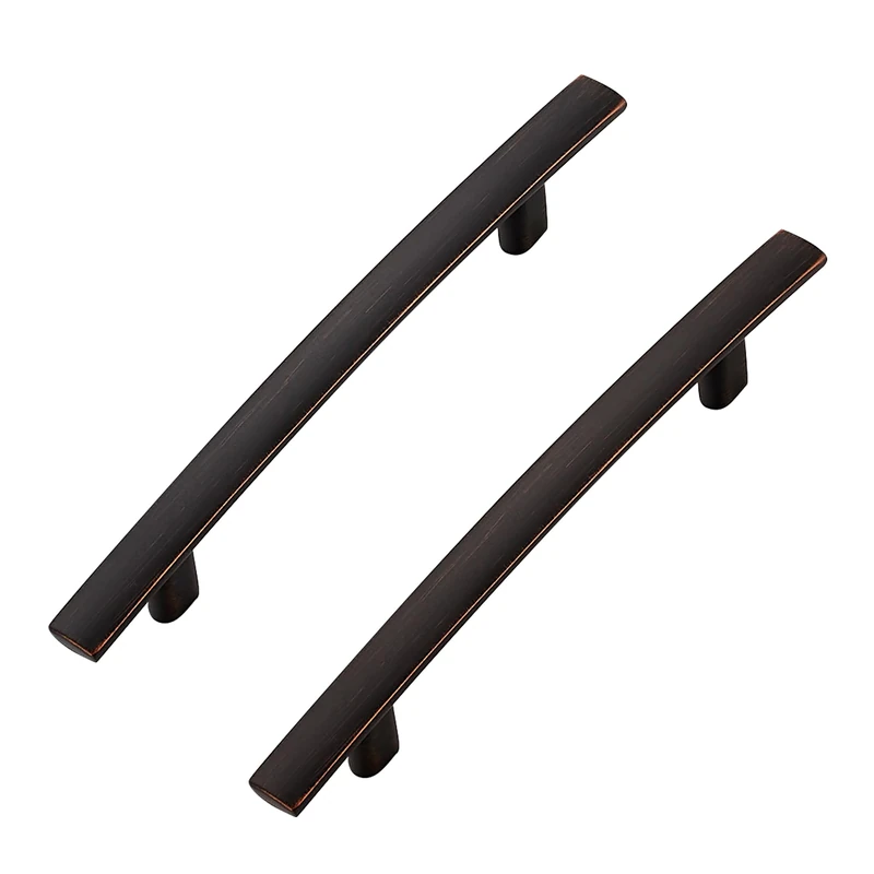 30 Pack Oil Rubbed Bronze Cabinet Handles, 4" Hole Center Curved Pulls