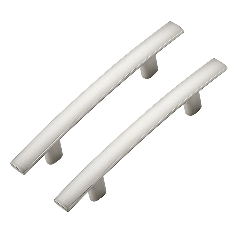 Ravinte Decor 25 Pack Cabinet Handles 3" Hole Center - Curved Cabinet Pulls Brushed Nickel Drawer Pulls for Kitchen Cabinet Cupboard Solid Pulls for Dresser Drawer Arch Cabinet Hardware