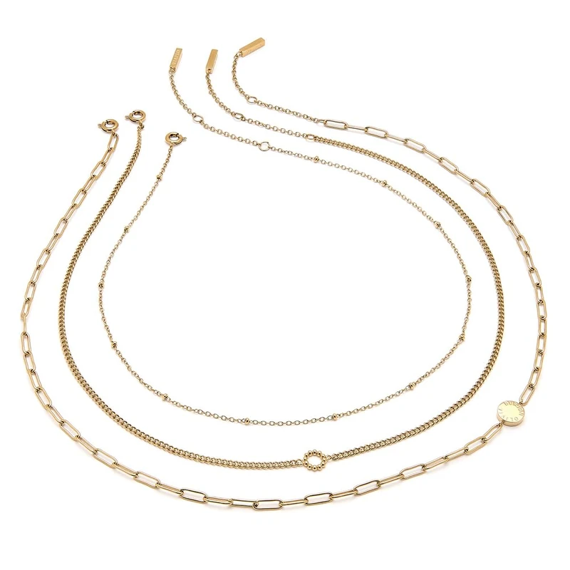 Olivia Burton Women's ILLUSION Collection Set of 3 Necklaces in Yellow Gold - 24100074