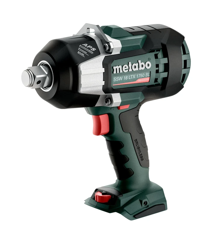 metabo Cordless Impact Wrench SSW 18 LTX 1750 BL - 18 V, 3/4 Inch External Square, 1750 Nm Torque, 12 Speed Levels - Brushless Motor, APS Function, LED Work Light, Robust Aluminium Housing