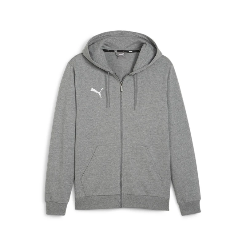PUMA Mens Teamgoal Casuals Hooded Jacket Sweat, Medium Gray Heather-puma White, XXL EU