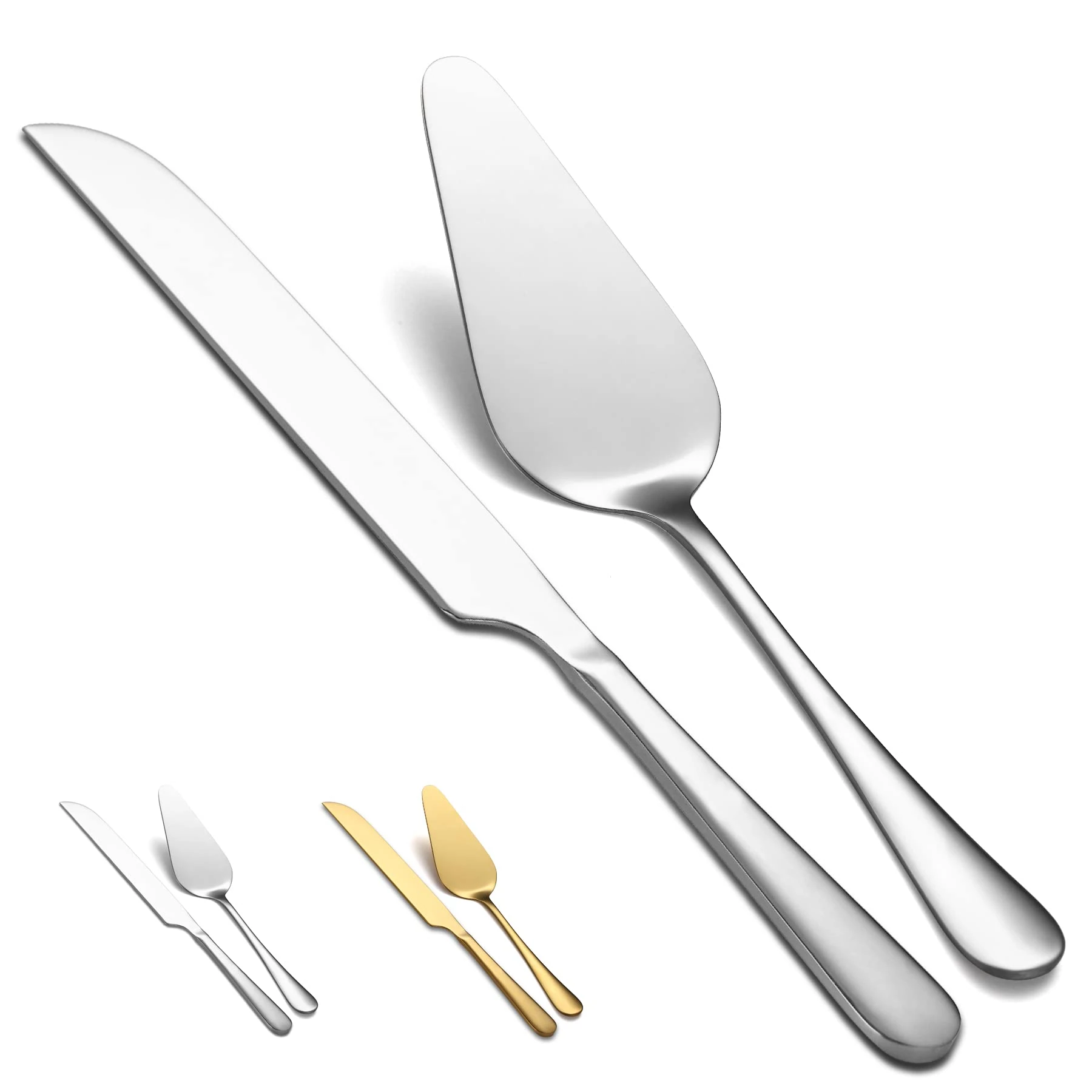 Kyraton Wedding Cake Knife and Server Set, Stainless Steel Cake Cutting Set for Wedding Include Cake Cutter and Cake Server Perfect for Wedding, Christmas, Birthday, Dishwasher Safe