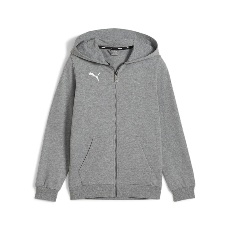 PUMA Boys Teamgoal Casuals Hooded Jacket Sweat, Medium Gray Heather-puma White, 140 EU - Image 1