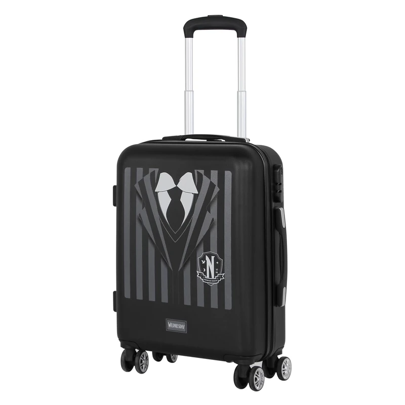 Wednesday Uniform-ABS 4-Wheel Cabin Suitcase, Black, 20 x 38 x 55cm, Capacity 27 L