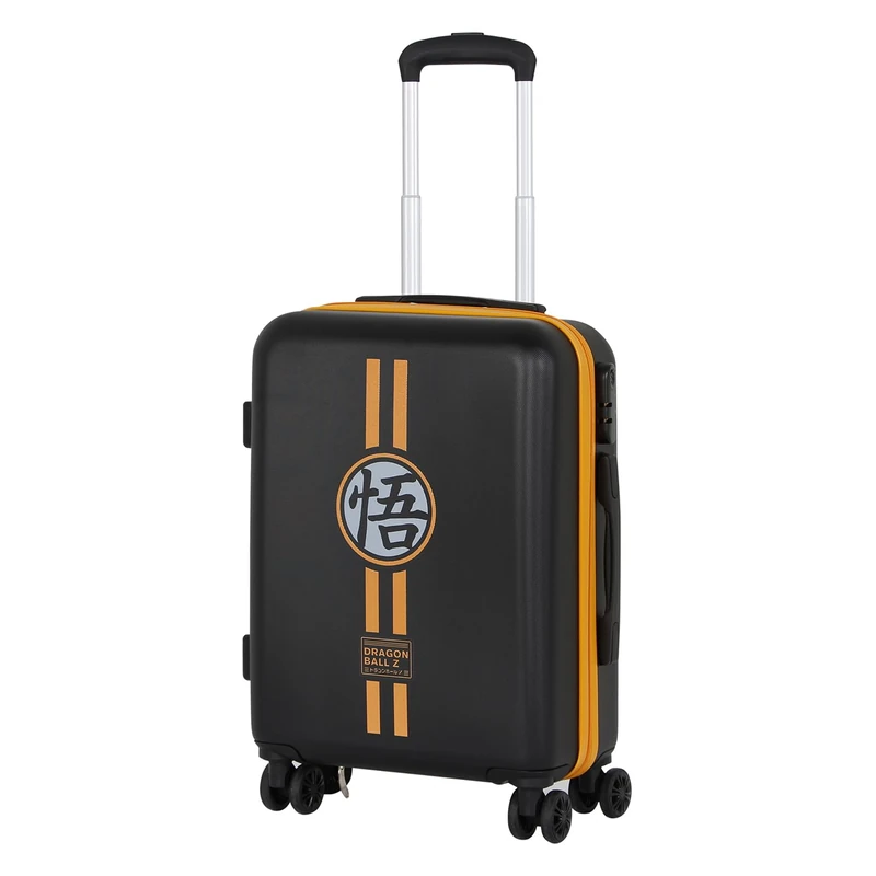 Dragon Ball Symbol-ABS 4-Wheel Cabin Suitcase, Black, 20 x 38 x 55cm, Capacity 27 L