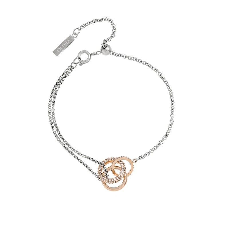 Olivia Burton Women's CRYSTAL Collection Chain Bracelet in Stainless Steel with Charms Embellished with Crystals - 24100006 - Image 1