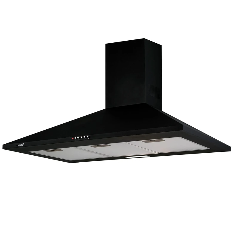 Cata Cooker Hood OMEGA 900 BK/M Low Noise Kitchen Hood, Width 90 cm, 3 Levels of Extraction, Mechanical Control Panel, Black Finish
