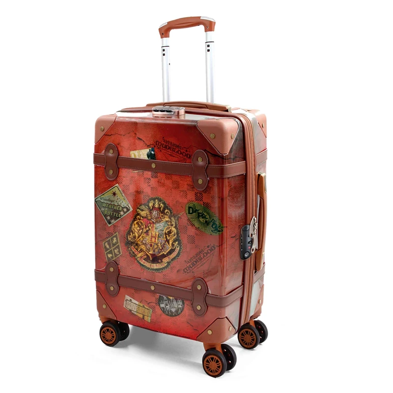 Harry Potter Railway-Vintage ABS 4-Wheel Cabin Suitcase, Brown, 20 x 38 x 55 cm, Capacity 41.5 L - Image 1