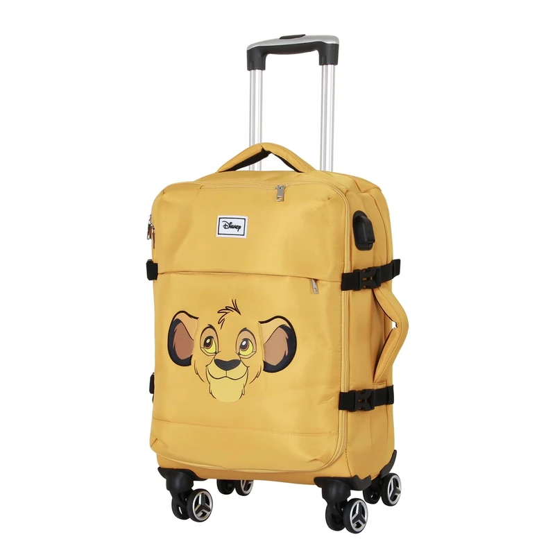 Disney Lion King Face-4-Wheel Cabin Suitcase, Yellow, 20 x 35 x 55 cm, Capacity 30 L
