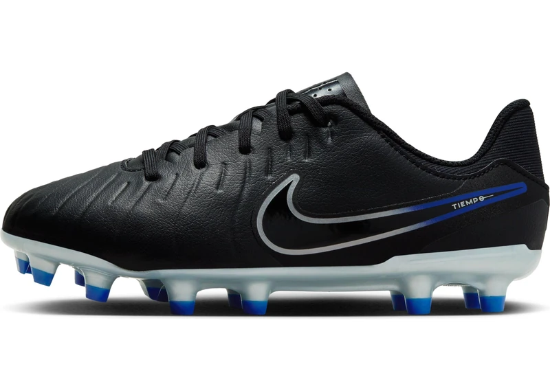 NIKE Boys Legend 10 Academy Football Shoe, Black Chrome Hyper Royal, 4.5 UK