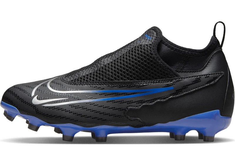 Nike Phantom GX Academy Football Shoe, Black/Chrome-Hyper Royal, 3 UK - Image 1