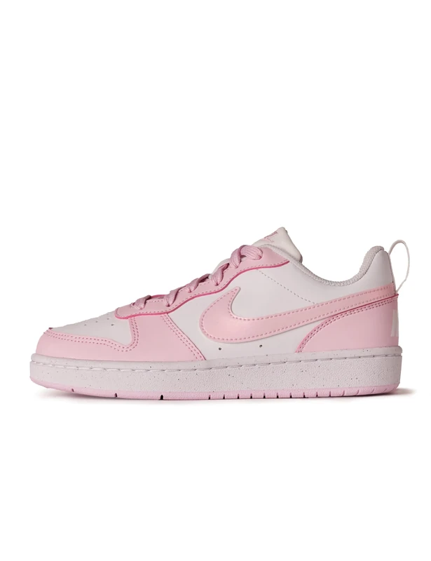NIKE Unisex Kids Court Borough Lo Recraft Sneaker, White Pink Foam, 3 UK