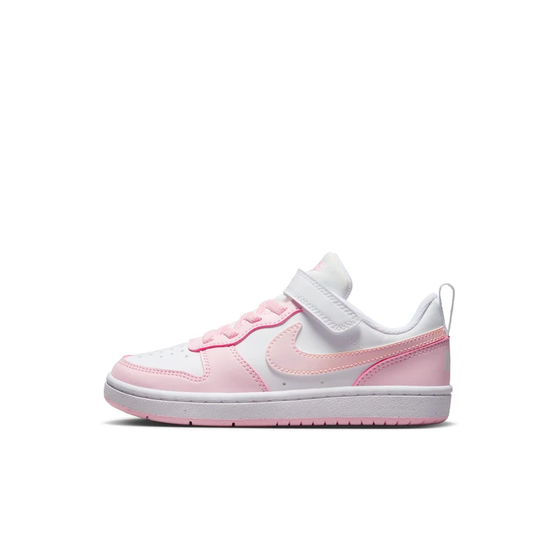 NIKE Unisex Kids Court Borough Lo Recraft Sneaker, White Pink Foam, 3.5 UK