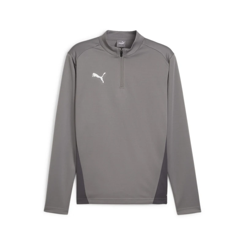 PUMA Unisex Teamgoal Training 1/4 Zip Slim Fit Top, Cast Iron-puma White-Shadow Gray, S EU