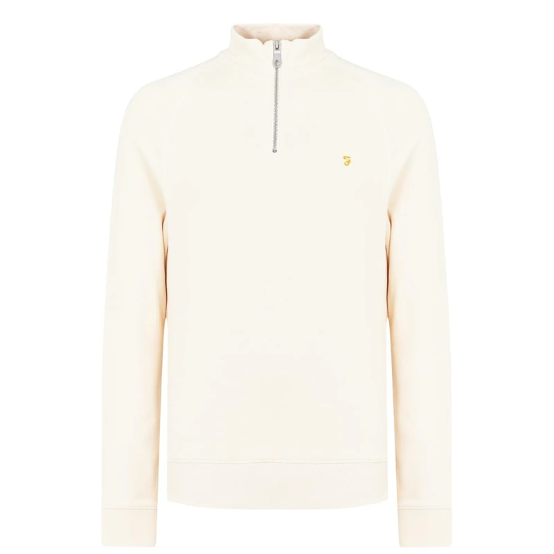 Farah Mens Zip Jumper Cream XXL - Image 1