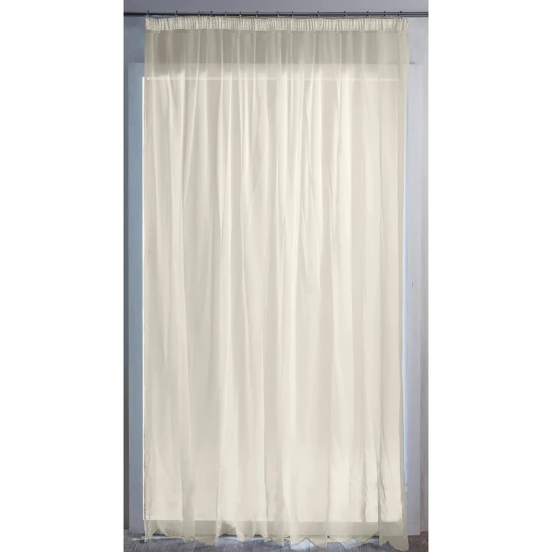 HomeMaison.com Cornely Plain Net Curtain 360 x 240 cm Champagne